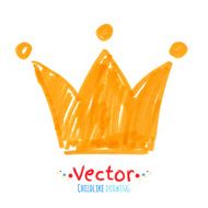 Felt pen childlike drawing of crown