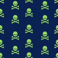 vector seamless pattern with pixel skulls and bones N6