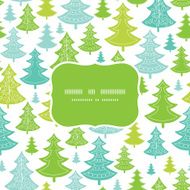 Holiday Christmas trees frame seamless pattern background