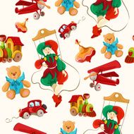 Toys colored drawn seamless pattern N2