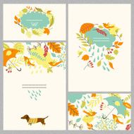 Autumn set with cards