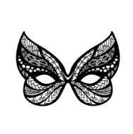 Vector of festive carnival mask in zentangle style