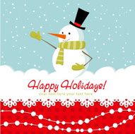 Cute snowman Christmas winter card