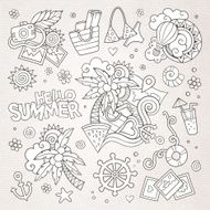 Summer and vacation vector symbols objects N7