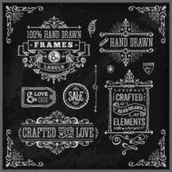 Hand Drawn Chalk Vintage Label Set N3