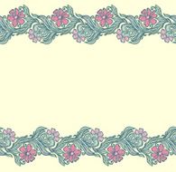 Seamless floral edging pattern