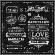 Hand Drawn Chalk Vintage Label Set N4