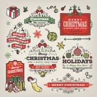 Hand Drawn Christmas Labels &amp; Badges N16