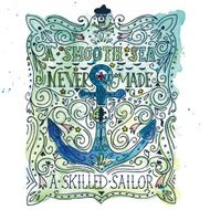 Hand drawn vintage label with an anchor and lettering N9