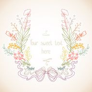 Floral frame with ribbon N5