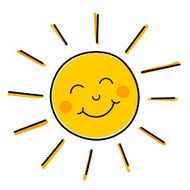 Smiling sun vector