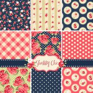 Shabby Chic Rose Patterns and seamless backgrounds N2