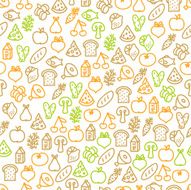 Seamless pattern with food elements