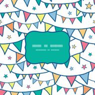 Colorful doodle bunting flags frame seamless pattern background