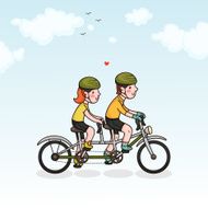 Couple cycling