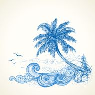 Tropical Beach Drawing N2