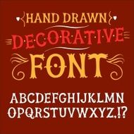 Vintage hand written vector font N9