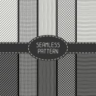 Seamless pattern set Hand drawn lines Doodle background Wrapping paper