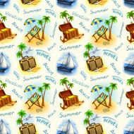 Vacation seamless pattern Hand draw illustration