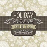 beige christmas background with snowflakes and label for text N2
