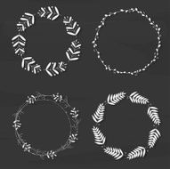 Set with floral wreaths Template for wedding mothers day birt N4