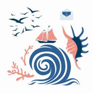 Nautical clip art elements