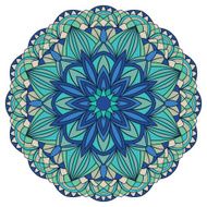 Colorful vector mandala in blue tones