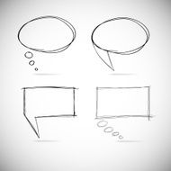 Talk bubbles sketch drawing