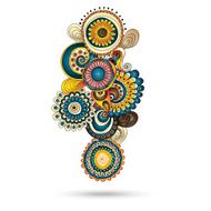 Henna Paisley Mehndi Doodles Design Element N13
