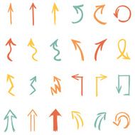 Vector Set of Hand Drawn Arrows N9