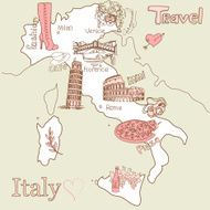 Creative map of Italy N4