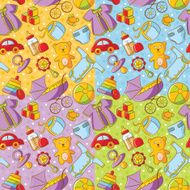 Four Doodle Baby Goods Seamless Patterns N2