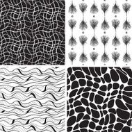Set of stylish seamless backgrounds