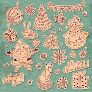 Set of Christmas elements for design N3