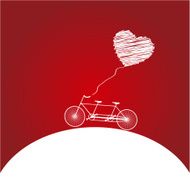 Romantic bicycle heart background N2
