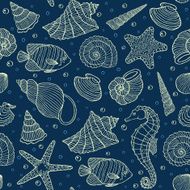seamless pattern with ocean inhabitants N2