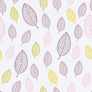 Stylish seamless pattern with textured leaves