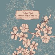 vintage card with cherry blossoms N2