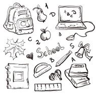 Back to school icon cartoon set N3
