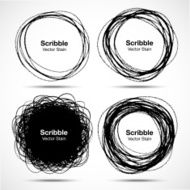 Set of Hand Drawn in Pencil Scribble Circles N2