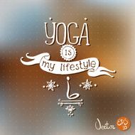 Retro font composition hand drawn - yoga meditation healthy l N2