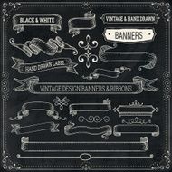 Hand Drawn Retro Labels and Ribbons N8