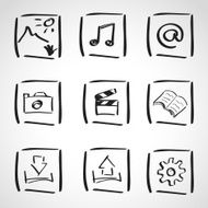 Ink style sketch set - computer icons