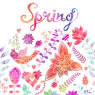 Spring coming card Floral background
