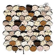 Crowd of funny peoples for your design