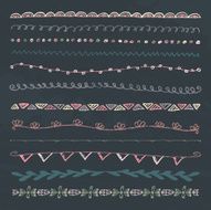 Hand drawn doodlel design element set N2