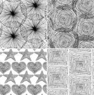 Seamless geometrical background black set