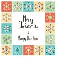 Christmas card with retro snowflakes