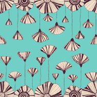 Gentle hand drawn seamless abstract vintage flower pattern N6