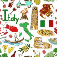 Sketch Italy seamless pattern